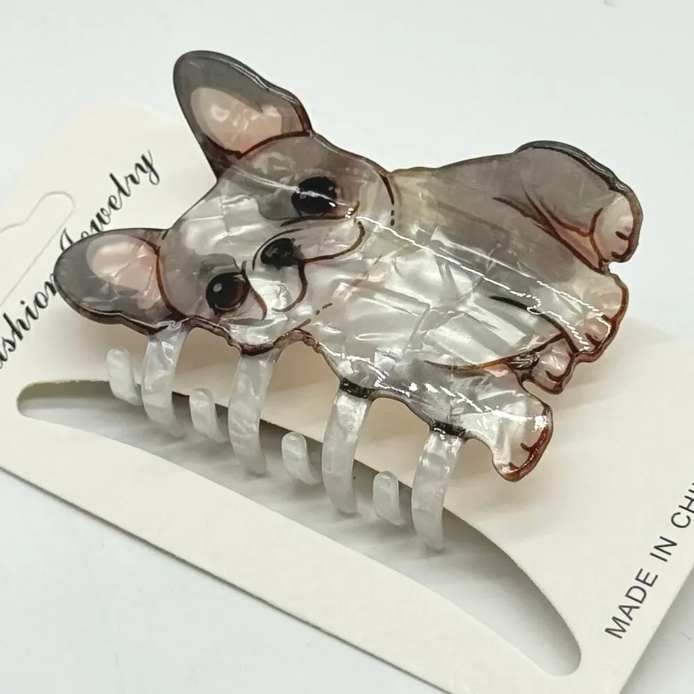 French Bulldog Frenchie Puppy Hair Claw Clip NEW